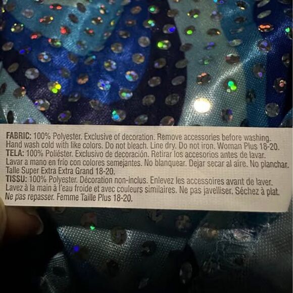 Plus Size Women’s Super Sparkly Long Bell-Bottom Sleeves Disco Costume Dress - Picture 4 of 4